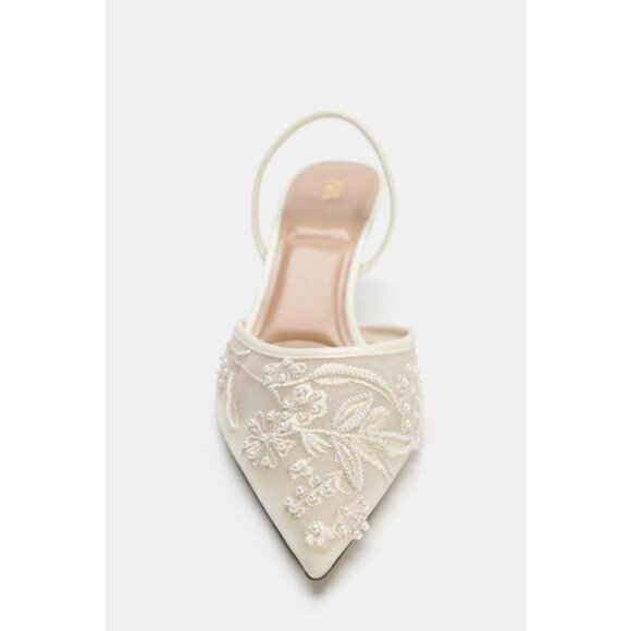 ZARA EMBROIDERED MESH SLINGBACKS - Picture 4 of 6